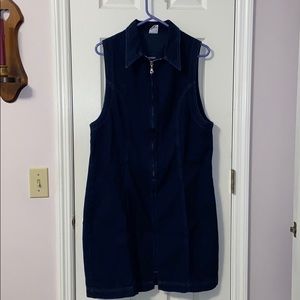 Lee Riveted Dark Denim Zip-Up Dress